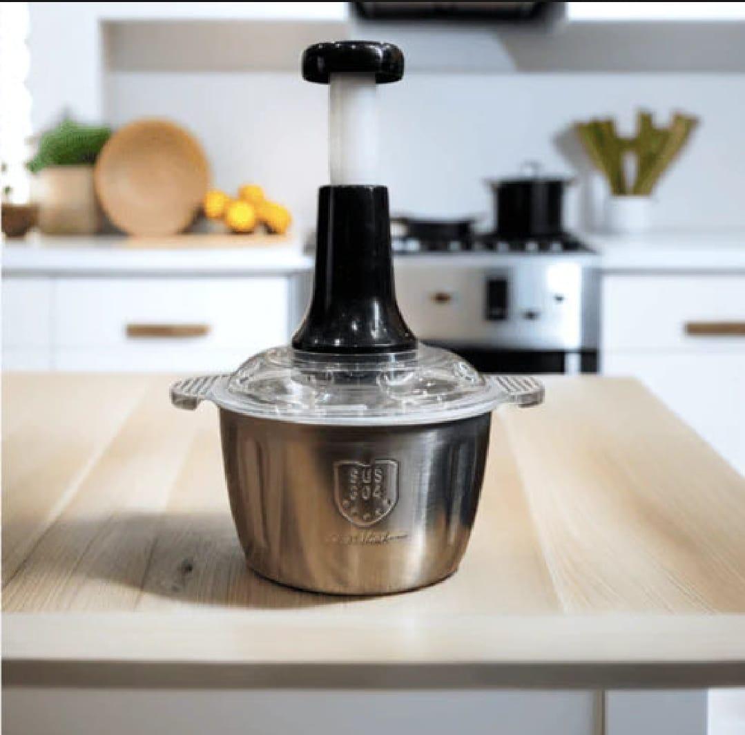stainless steel Multifunctional 2L hand Push Chopper- 4 Steel Blade