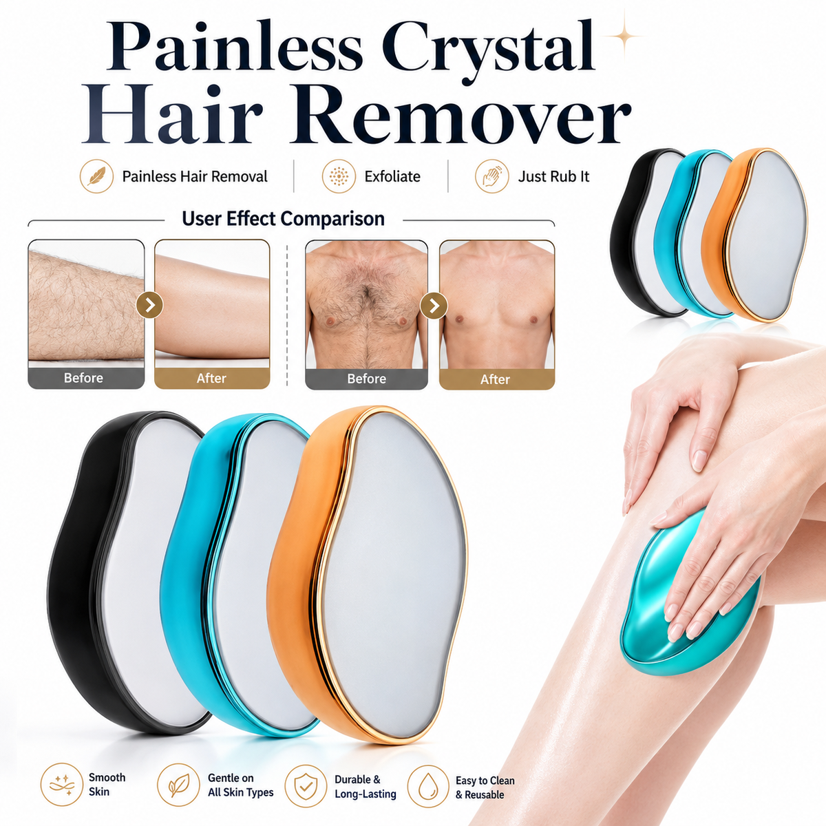 Painless Hair Remover Epilator for Face & Body ✨