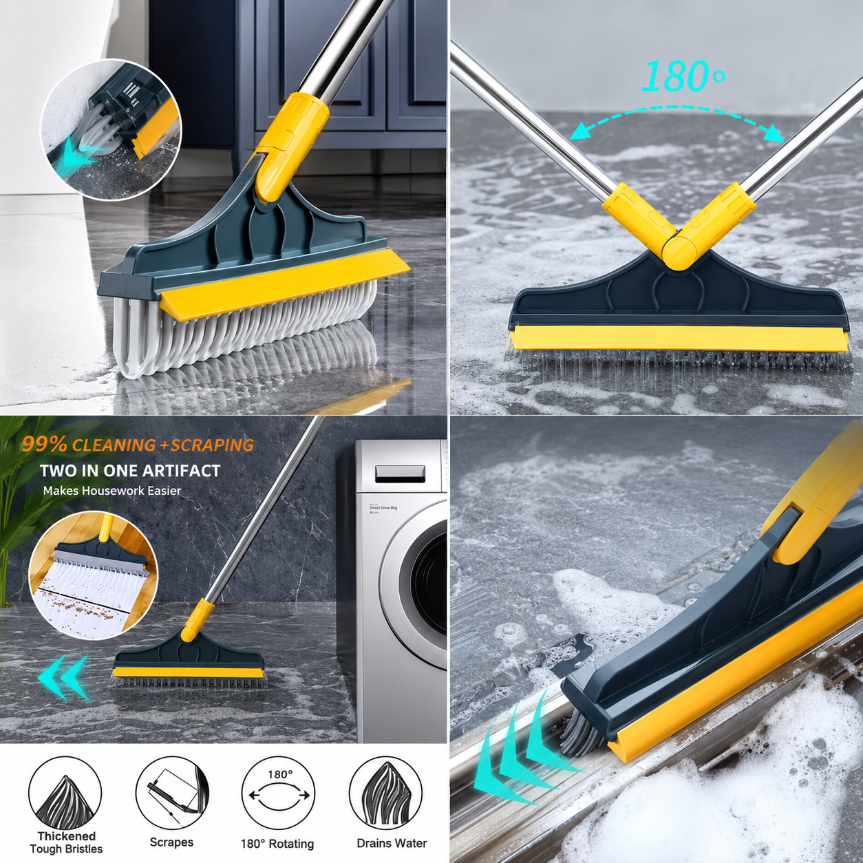 2 in 1 dust cleaning scrubber | and wiper brush ❤