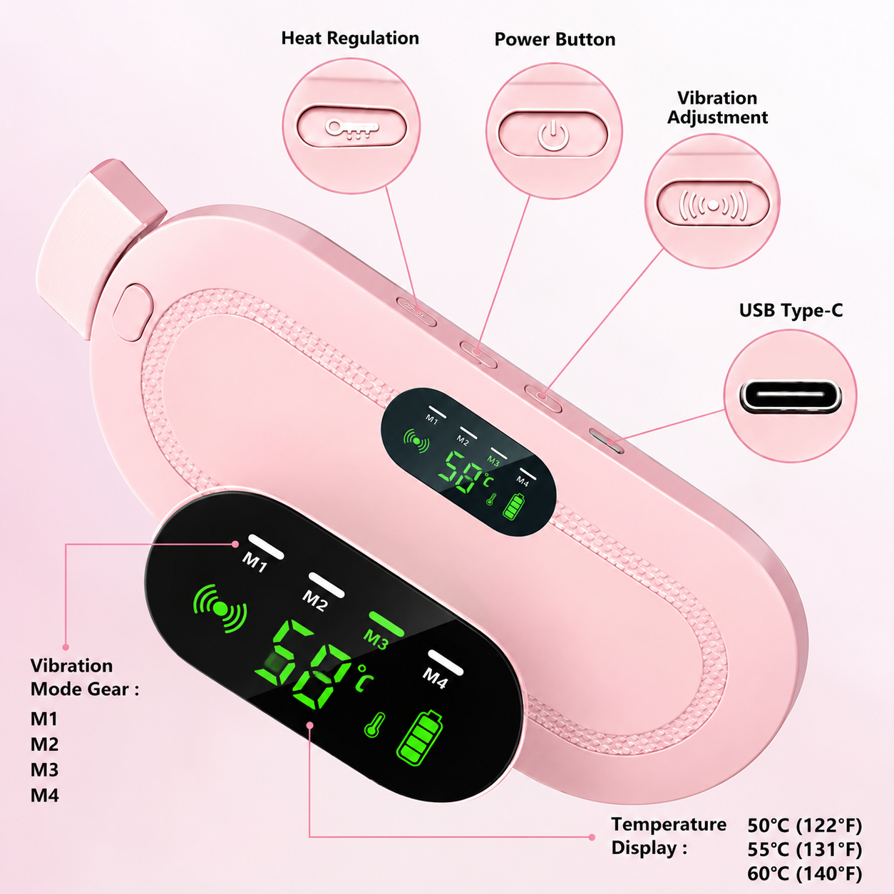 Portable Menstrual Heating Belt for Women – Rechargeable Waist & Belly Warmer