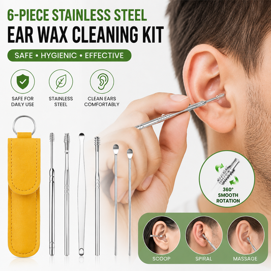 Stainless Steel Ear Wax Cleaning Kit-6-Piece 👂