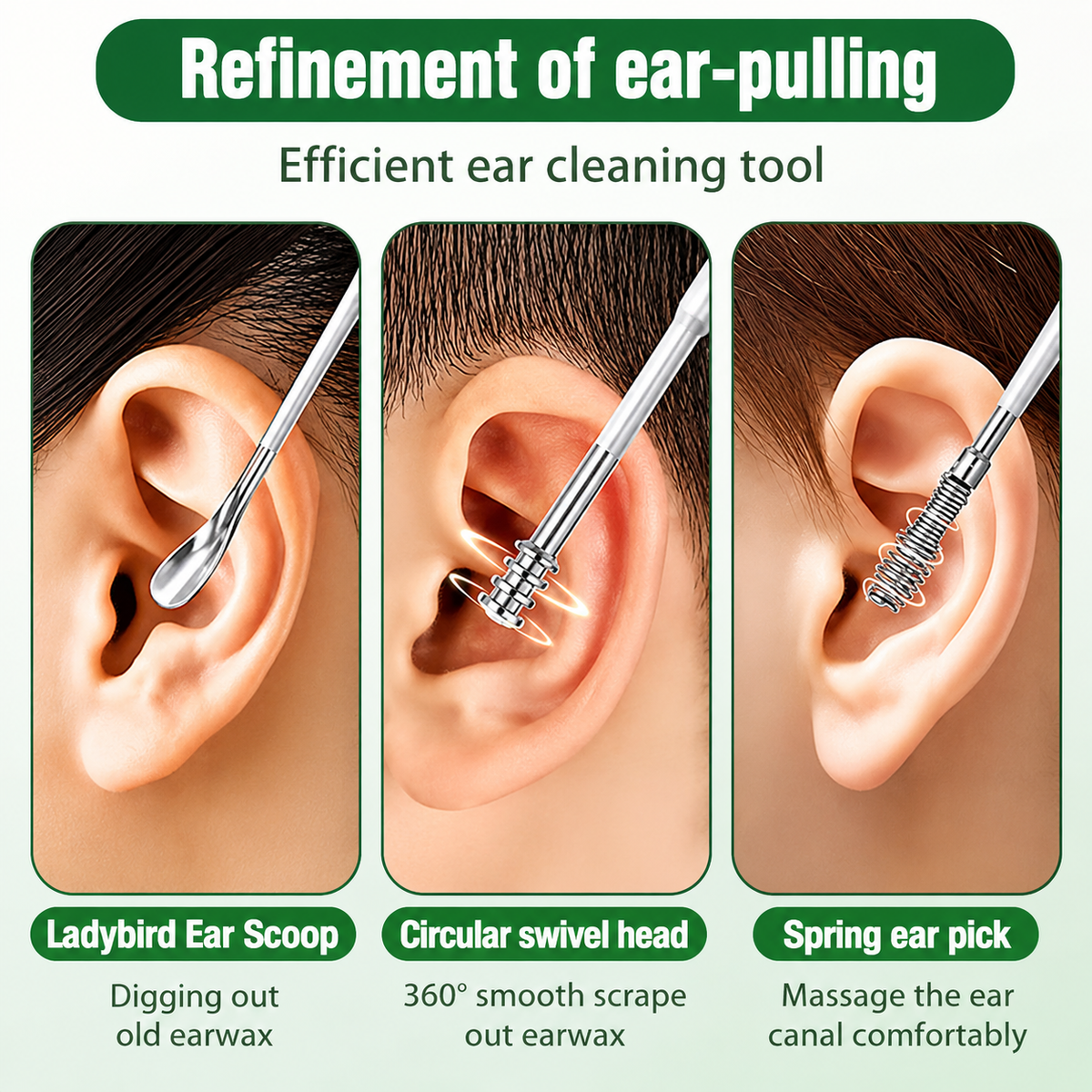 Stainless Steel Ear Wax Cleaning Kit-6-Piece 👂