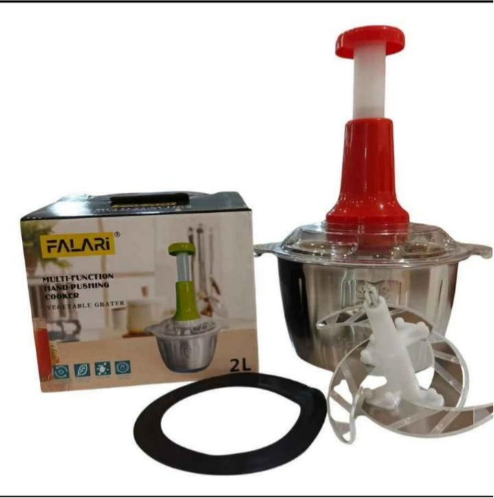 stainless steel Multifunctional 2L hand Push Chopper- 4 Steel Blade