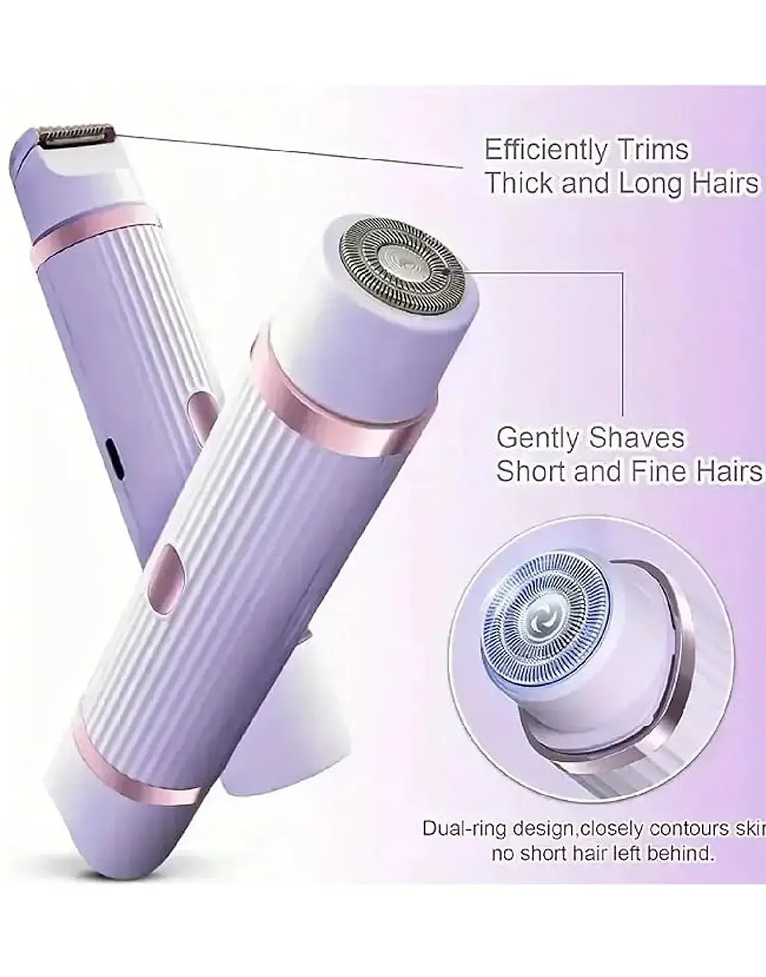BLAWLESS 2-in-1 Electric Shaver & Trimmer – USB Rechargeable Double Head Hair Remover 💜