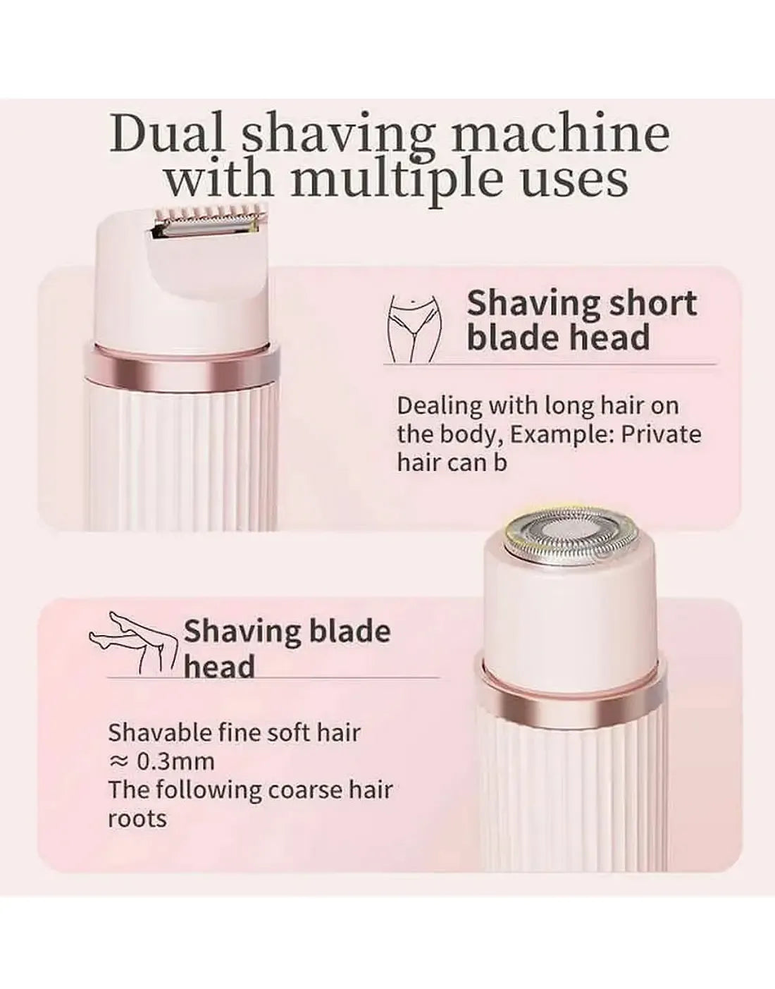 BLAWLESS 2-in-1 Electric Shaver & Trimmer – USB Rechargeable Double Head Hair Remover 💜